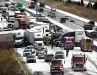 В США из-за снега произошла авария из 50 машин
