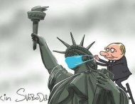 Новая карикатура Сергея Елкина «Путин и статуя Свободы» стала хитом сети