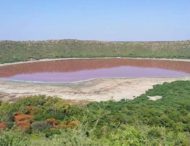В Индии озеро внезапно стало розовым