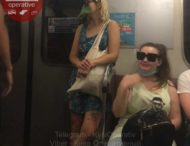 Защита на высшем уровне: в киевском метро заметили женщину с «креативной» маской