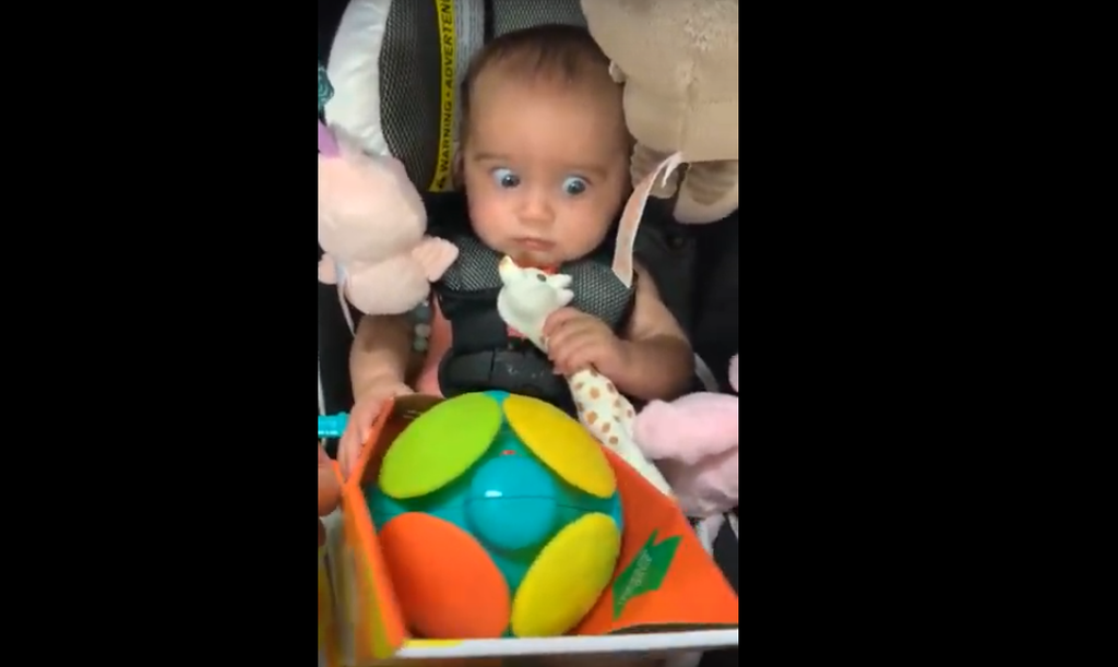 Ребенок удивил реакцией на новую игрушку Ребенок удивил реакцией на новую игрушку