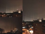Морозы нарисовали «световые столбы» в небе под Одессой